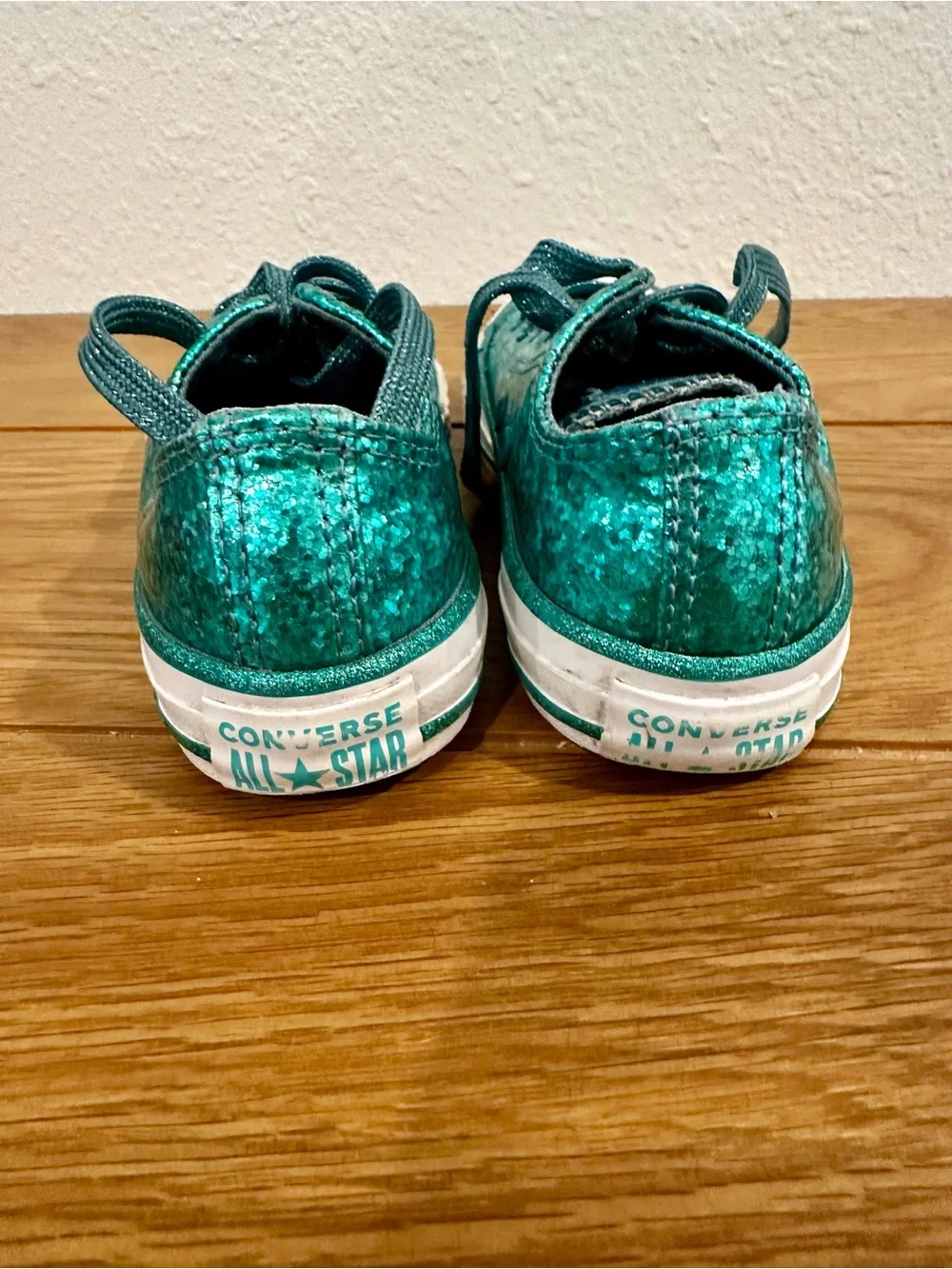 Converse Kids Metallic Teal Low-Top Sneakers